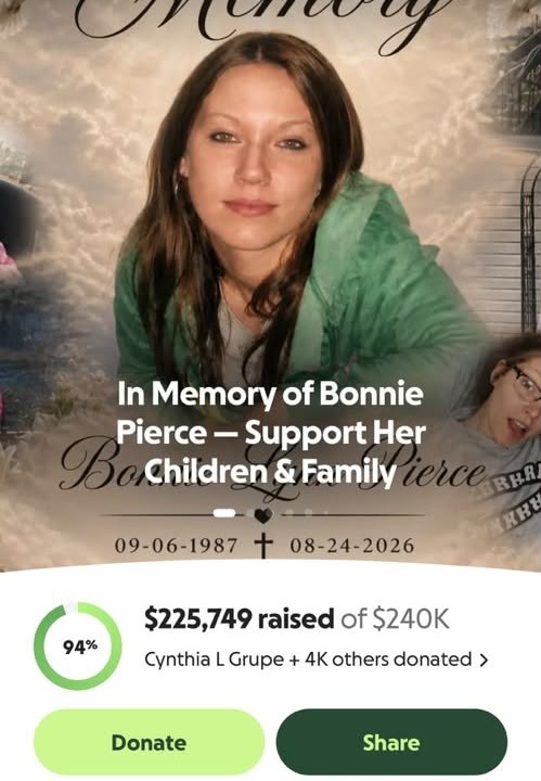 Fundraising page for In Memory of Bonnie Pierce — Support Her Children & Family