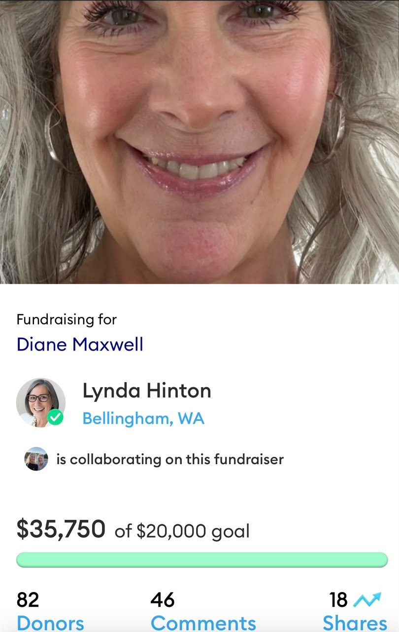Fundraising page for Fundraiser for Diane Maxwell